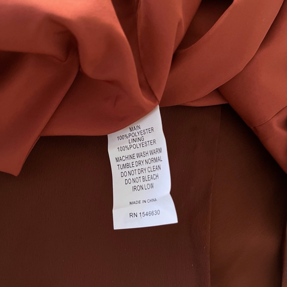 NWT Rebdolls Rust Satin Plus Size Trench Coat | 1X - Picture 10 of 12